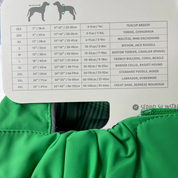 GF Pet Dog Raincoat Reversible Raincoat Green Plaid Size xL - Picture 8 of 9